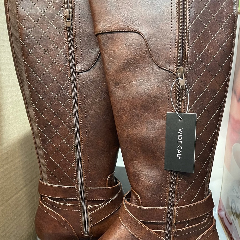 G by Guess Women's Shoes Haydin Leather Almond Toe Knee High Fashion Boots Brown - Picture 11 of 16